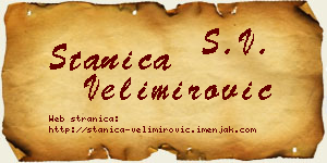 Stanica Velimirović vizit kartica